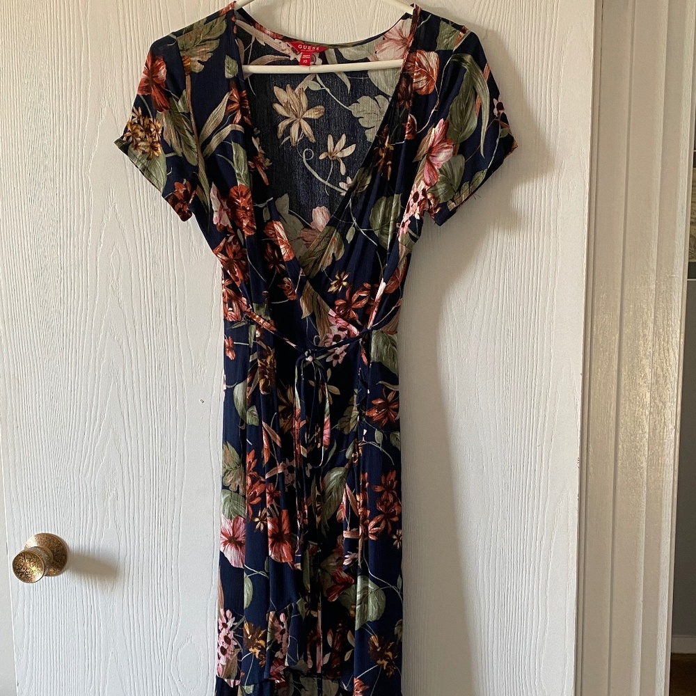 NWOT Guess Floral Wrap Dress